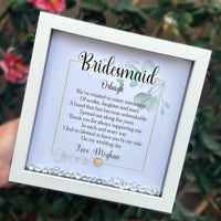 Personalised Bridesmaid/Maid of honour frame gift