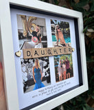 Daughter 4 photo gift - Personalised 3D Frame Present