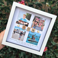Son  4 photo gift - Personalised 3D Frame Present