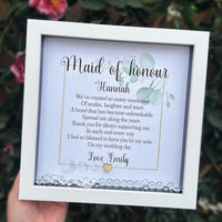 Personalised Bridesmaid/Maid of honour frame gift