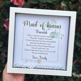 Personalised Bridesmaid/Maid of honour frame gift