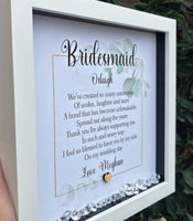 Personalised Bridesmaid/Maid of honour frame gift