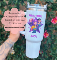 Personalised KPOP inspired decorated Travel cup. stainless steel thermal tumbler. stanley inspired cup.
