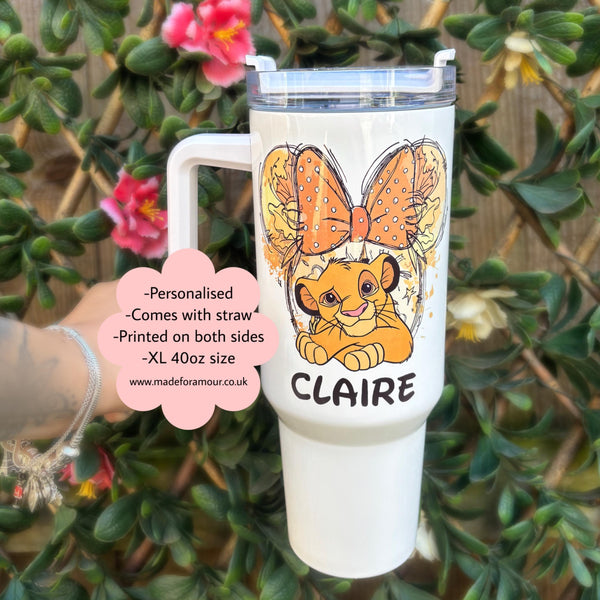 Personalised Simba Lion 40oz Tumbler