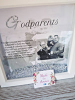 Godparent photo frame personalised gift.