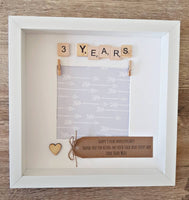 Personalised Anniversary frame.