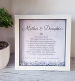 Mother and daughter verse frame with personalised line