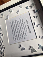 Mother and Daughter gift. Mum frame with crystals and butterflies