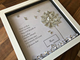 Remeberance frame. Remembrance poem. 3D butterfly memory frame.