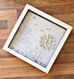 Remeberance frame. Remembrance poem. 3D butterfly memory frame.