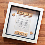 Auntie & uncle verse frame personalised. Auntie uncle gift.