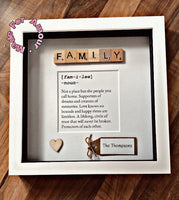 Family meaning frame. Personalised family frame. Family gift.