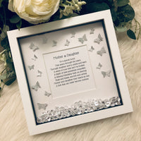 Mother and Daughter gift. Mum frame with crystals and butterflies