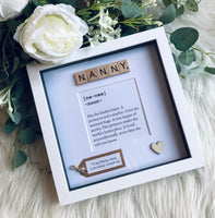 Personalised Nanny frame. Nan frame. Nana frame. Grandma frame. Nana meaning frame.