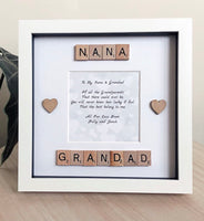 Personalised Grandparents verse frame. Grandparent gift. Nana gift. Grandad gift.