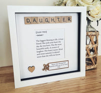 Personalised Daughter meaning frame. Custom Daughter gift.